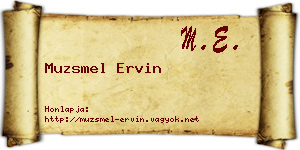 Muzsmel Ervin névjegykártya